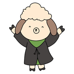 Cute Sheep Wearing A Graduation Uniform, Graduation Animal concept