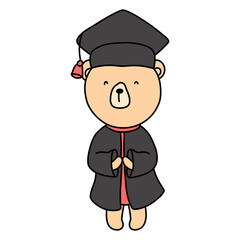 Cute Teddy Bear Wearing A Graduation Uniform, Graduation Animal concept