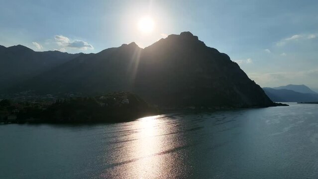 Aerial view of Malgrate Lecco in Lake Como, Italy