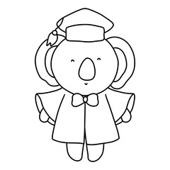 Cute Koala Wearing A Graduation Uniform, Graduation Animal concept