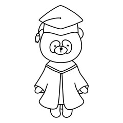 Cute Panda Wearing A Graduation Uniform, Graduation Animal concept