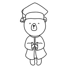 Cute Teddy Bear Wearing A Graduation Uniform, Graduation Animal concept