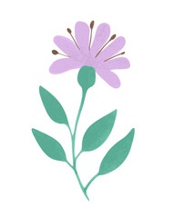 Cute doodle pastel floral element. Vector illustration