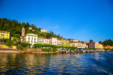 Street view of Bellagio village in Lake Como, in Italy.