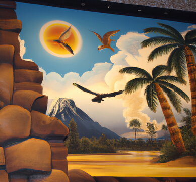 Wall Art Mural Southwestern And Tahitian