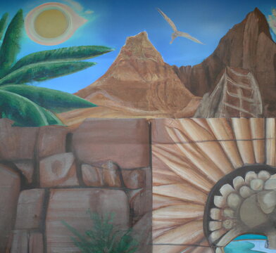 wall art mural southwestern and Tahitian