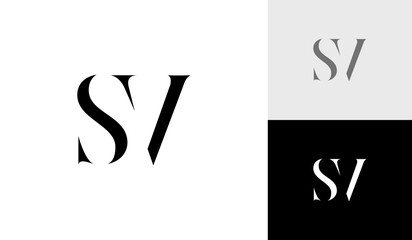 Letter SV or initial SV monogram logo design vector