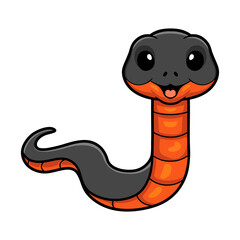 Fototapeta premium Cute copperbelly water snake cartoon