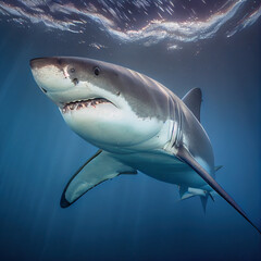 Naklejka premium close-up photograph of a great white shark