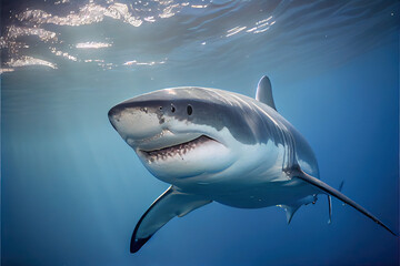 Fototapeta premium close-up photograph of a great white shark