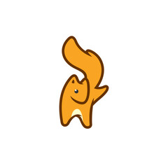 Cute Jumping Squirrel Logo Design