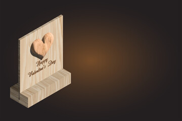 Happy Valentine's Day 3D wooden plaque