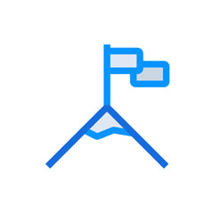 Success business people icon with blue duotone style. Achievement, goal, win, management, leader, thin. Vector illustration