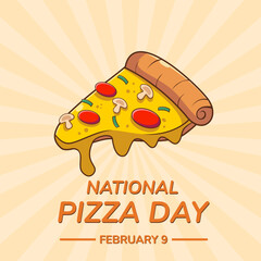 National Pizza Day Poster Illustration