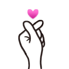 Obraz premium Finger heart, 손가락 하트 
