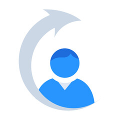 Refresh people business people icon with blue outline style. refresh, icon, symbol, people, business, sign, web. Vector Illustration