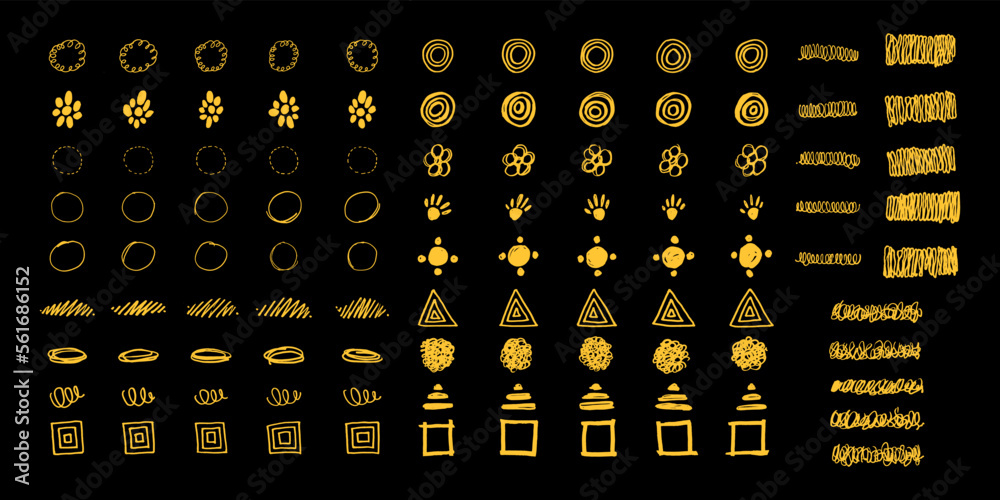Poster bundle of marker stroke for design element and ornament