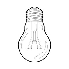 The best electric light bulb outline, vector illustration in trendy design style, isolated on white background. Bulb icon. Perfect for your graphic resources.