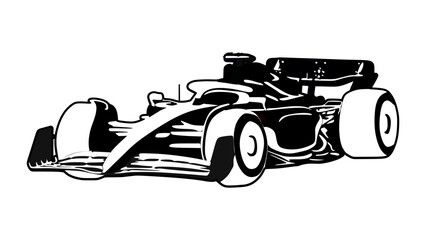 Obraz premium The best world racing car prototype, vector illustration in black and white trendy design style. Editable graphic resources for many purposes.