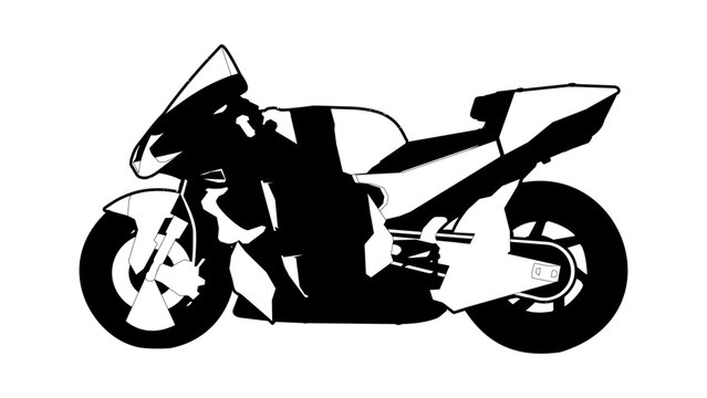 The best racing sport motor bike prototype, outline vector illustration in trendy style. Editable graphic resources for many purposes. 