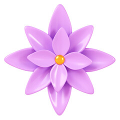 3D render. Purple flower isolated on background