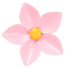 3D render. Pink flower isolated on background