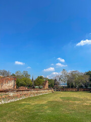 Ancient building landscape in the morning, clear sky..