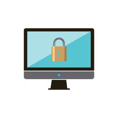 Security Computer Lock Icon Logo Design Element