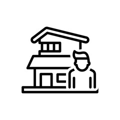 Black line icon for tenant
