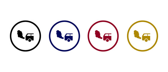 Car exhausting emission icon vector illustration. exhaustion icon in flat style concept.	
