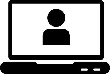 laptop, user icon illustration on white background..eps