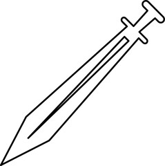 sword icon vector, flat design vector illustration on white background
