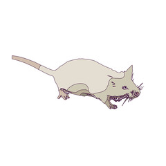 colored sketch of a mouse with a transparent background