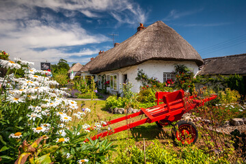 The Thatched roof cottages of Adare in Ireland