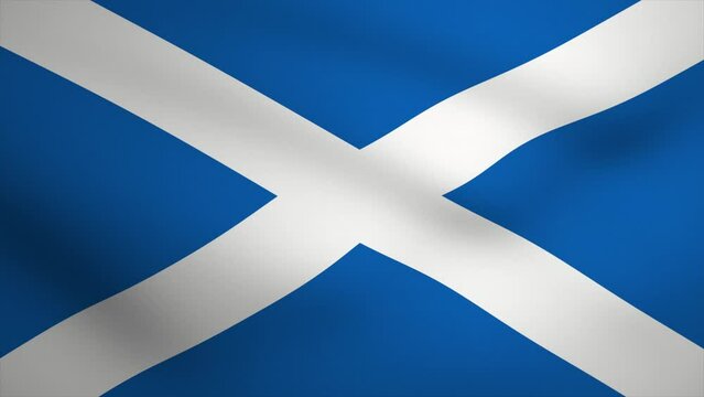 Scotland Waving Flag Background Animation. Looping seamless 3D animation. Motion Graphic
