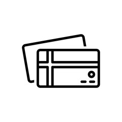 Black line icon for cards