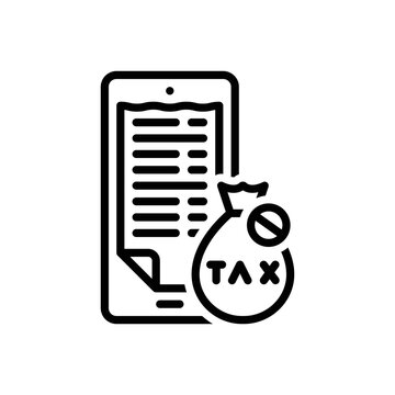 Black line icon for exempt