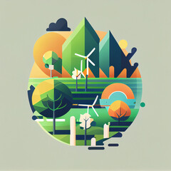 Obraz premium renewable green energy graphic environment