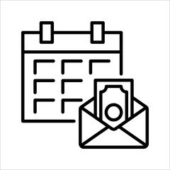 Salary icon. Monthly income sign. Regular paycheck. Annual earning schedule. vector illustration on white background.