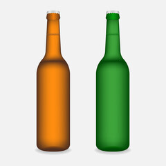 Beer bottle Realistic 3d Vector Illustration Isolated On White Background.