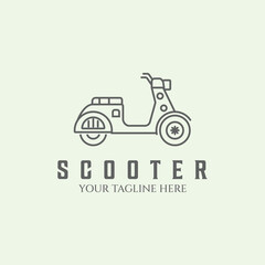 motorcycle scooter line art minimalist design logo