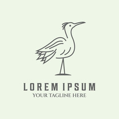 logo line heron art design minimalist illustrator creative