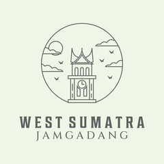 jamgadang west sumatra line art minimalist - obrazy, fototapety, plakaty