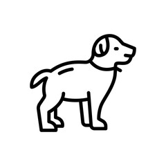 Black line icon for dog