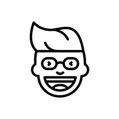 Black line icon for funny