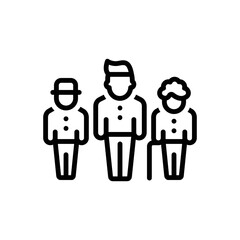 Black line icon for generations