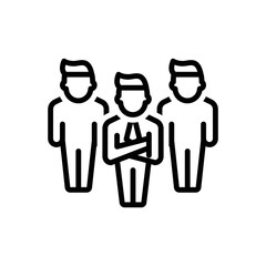 Black line icon for leader