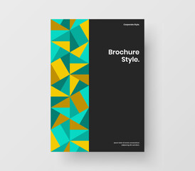 Amazing poster design vector template. Modern geometric hexagons handbill concept.