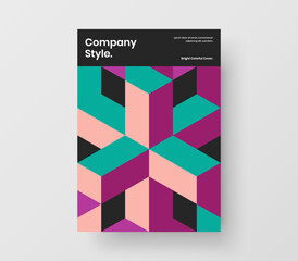 Amazing geometric tiles corporate identity concept. Abstract booklet A4 vector design template.
