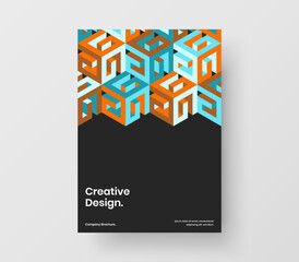 Clean geometric shapes booklet illustration. Fresh banner vector design layout.